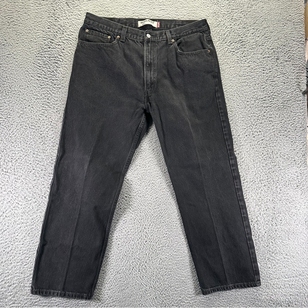 Vintage Levi's 505 Jeans Mens 38x30 Black Cotton Denim Straight Travel Workwear